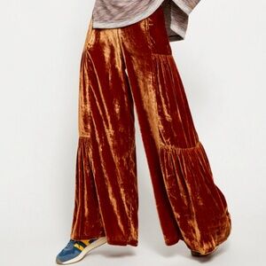 Velvet Wide Leg Pants